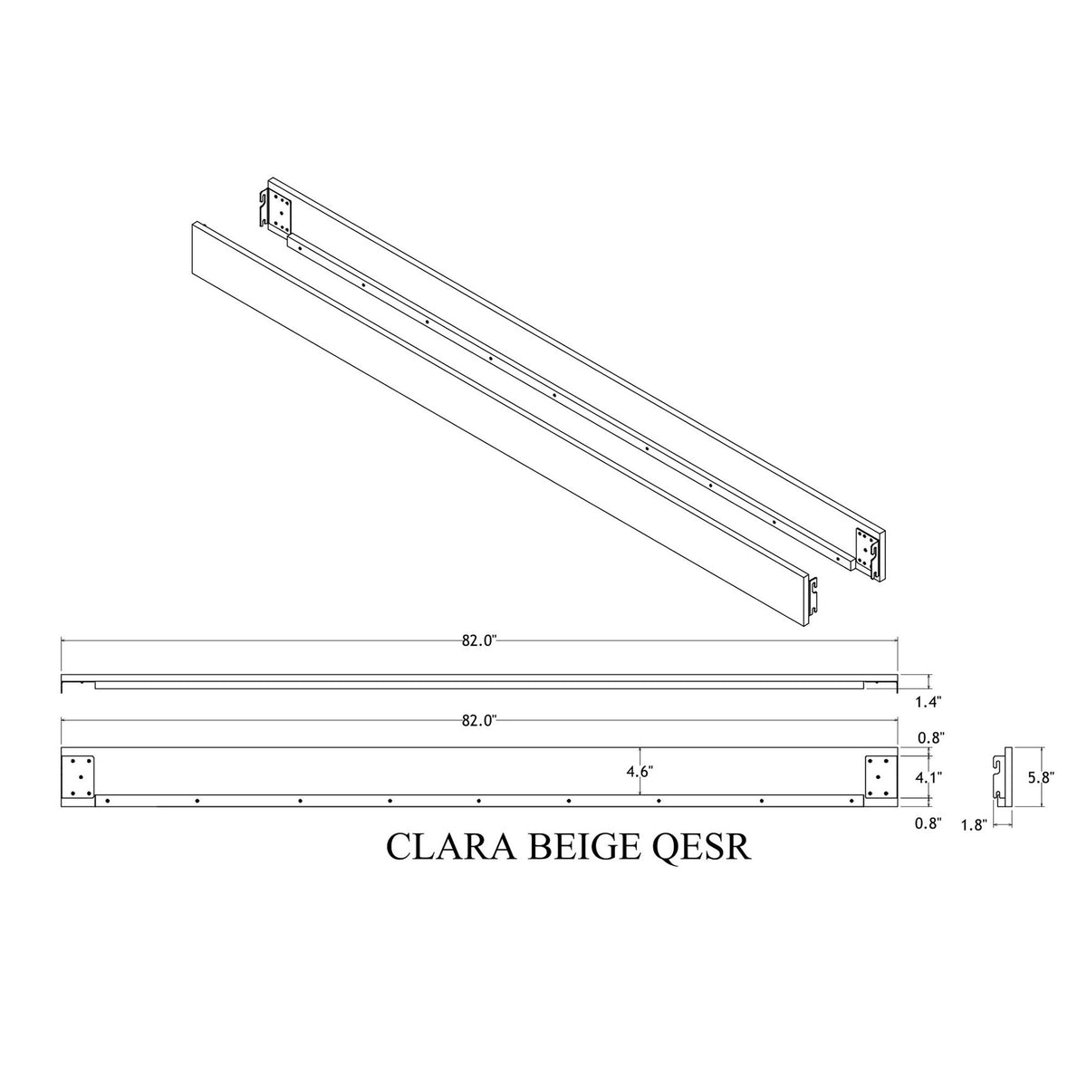 Ciara - King Bed With LED Panel Headboard, Low Profile Design - Beige