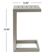 Aluminum Outdoor C - Shaped Side Table For Patio - R&R Furniture Gallery (Fountain Valley, CA)
