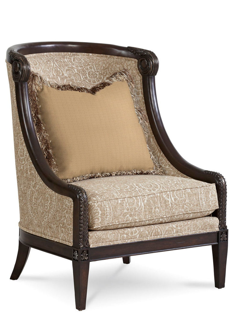 Giovanna Carved Wood Accent Chair
