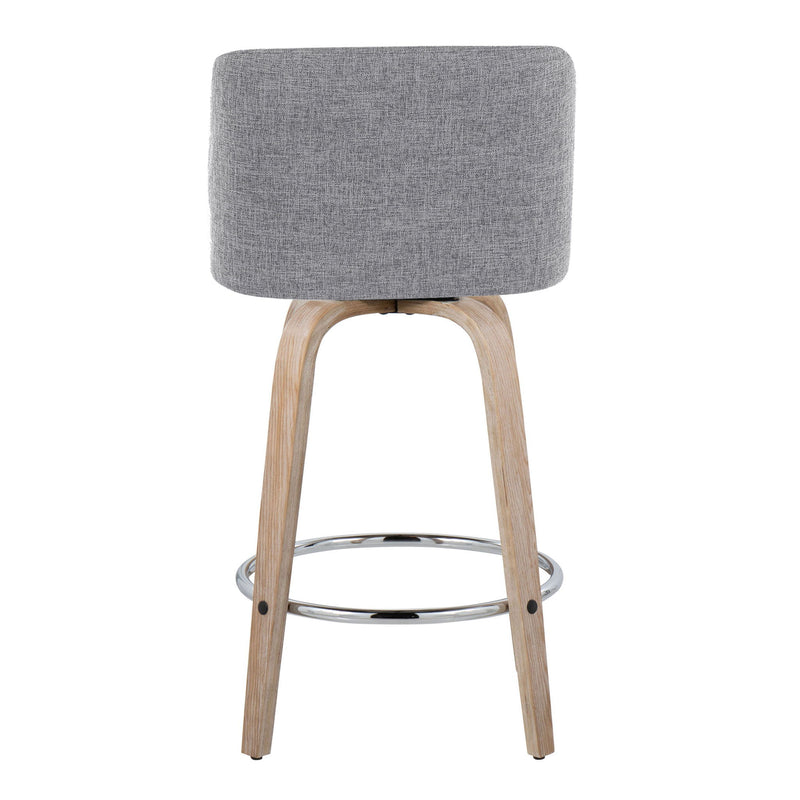 Toriano - Modern Design Fixed Height Counter Stool With Swivel With Round Footrest (Set of 2) - R&R Furniture Gallery (Fountain Valley, CA)