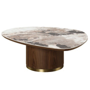 Willene - Coffee Table With Ceramic Top - Ceramic Top & Walnut - R&R Furniture Gallery (Fountain Valley, CA)