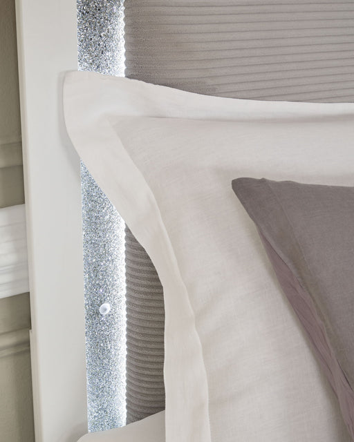 Maeling - King Upholstered Panel Bed - White - R&R Furniture Gallery (Fountain Valley, CA)