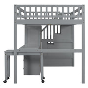 Loft Bed With Stairs, Bookshelf, Drawers, Desk & Wardrobe, Space Saving Multifunctional Furniture - R&R Furniture Gallery (Fountain Valley, CA)