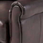 Noble House Memphis burgundy recliner club chair with padded armrests and plush upholstery, showcasing a stylish reclining design.