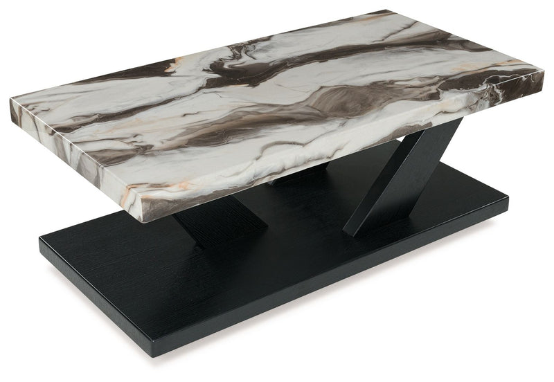 Cendill - Occasional Table Set (Set of 3) - Dark Brown / White / Black - R&R Furniture Gallery (Fountain Valley, CA)
