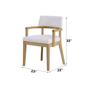 Kasem - Arm Chair (Set of 2) - Gorge Fabric & Oak - R&R Furniture Gallery (Fountain Valley, CA)