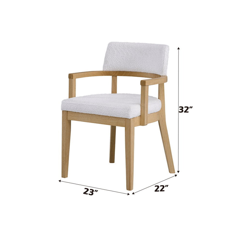 Kasem - Arm Chair (Set of 2) - Gorge Fabric & Oak - R&R Furniture Gallery (Fountain Valley, CA)
