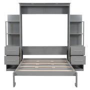 Murphy Wall Bed With LED Lights, Shelves And Drawers - R&R Furniture Gallery (Fountain Valley, CA)