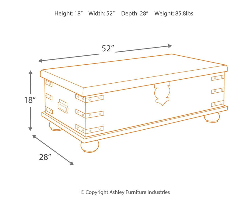 Carynhurst - Lift Top Cocktail Table - White Wash Gray - R&R Furniture Gallery (Fountain Valley, CA)