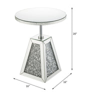 Noralie - 20" Accent Table - Mirrored & Faux Diamonds - R&R Furniture Gallery (Fountain Valley, CA)