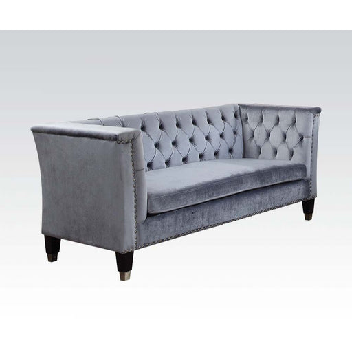 Honor - Loveseat - Cadet Gray Velvet - R&R Furniture Gallery (Fountain Valley, CA)