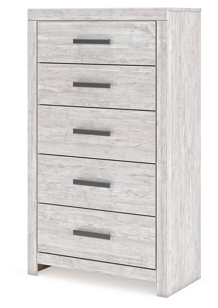 Cayboni - Five Drawer Chest - Whitewash - R&R Furniture Gallery (Fountain Valley, CA)