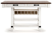 Valebeck - Rect Dining Room Counter Table With Wine Rack - R&R Furniture Gallery (Fountain Valley, CA)