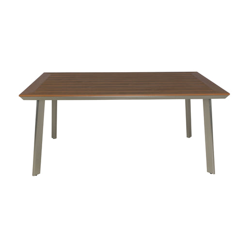 Outdoor Dining Table With Eucalyptus Wood Topped - Silver - R&R Furniture Gallery (Fountain Valley, CA)
