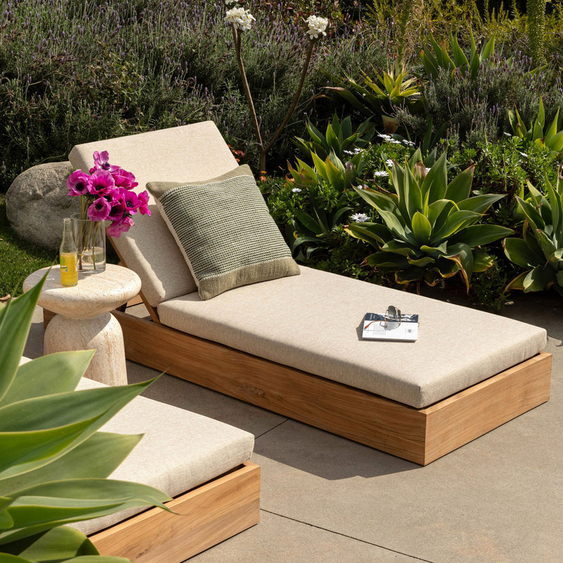 Darlene - Outdoor Chaise - Sand And Natural