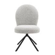 Lawton - Side Chair With Swivel (Set of 2) - Gray Boucle & Black - R&R Furniture Gallery (Fountain Valley, CA)