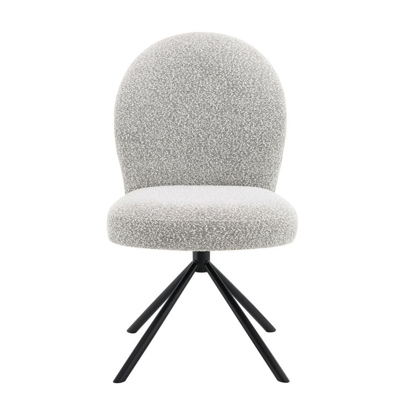 Lawton - Side Chair With Swivel (Set of 2) - Gray Boucle & Black - R&R Furniture Gallery (Fountain Valley, CA)