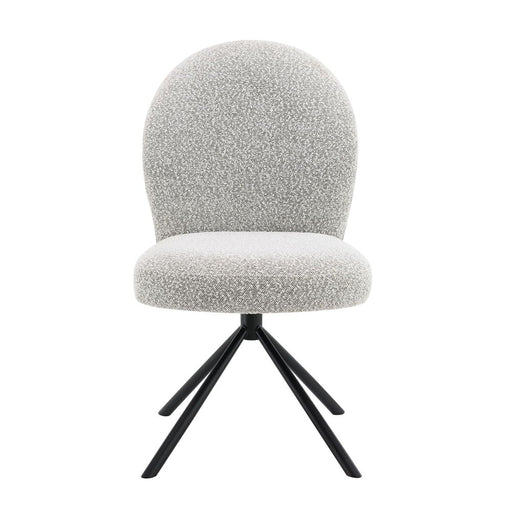 Lawton - Side Chair With Swivel (Set of 2) - Gray Boucle & Black - R&R Furniture Gallery (Fountain Valley, CA)