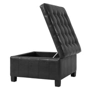 Square Tufted Indoor Ottoman With Lift-Top Storage - R&R Furniture Gallery (Fountain Valley, CA)