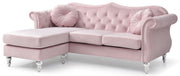 Glory Furniture Hollywood stationary sectional sofa with chaise, featuring plush upholstery and modern design.