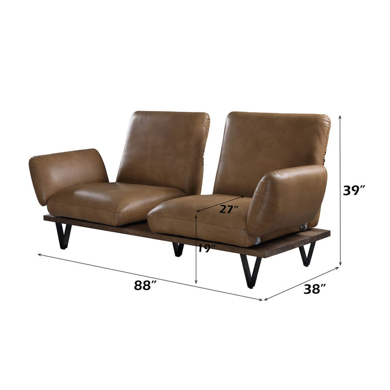 Narech - Sofa With Swivel - Nutmeg Top Grain Leather - R&R Furniture Gallery (Fountain Valley, CA)