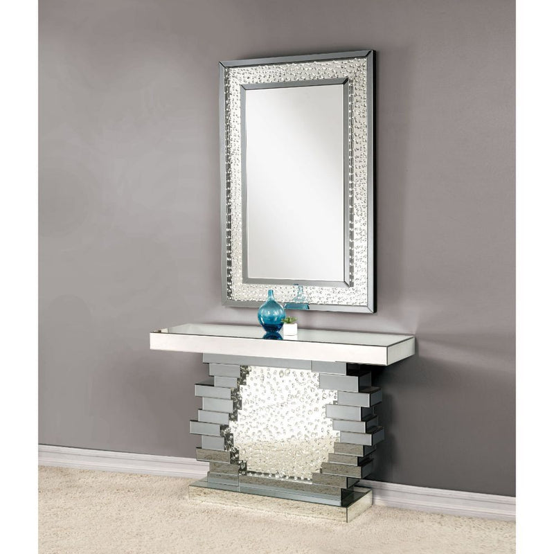 Nysa - 47" X 14" Console Table - Mirrored & Faux Crystals - R&R Furniture Gallery (Fountain Valley, CA)