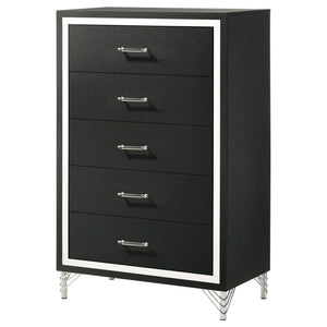 Malcolm - 5 Drawer Bedroom Chest - Black