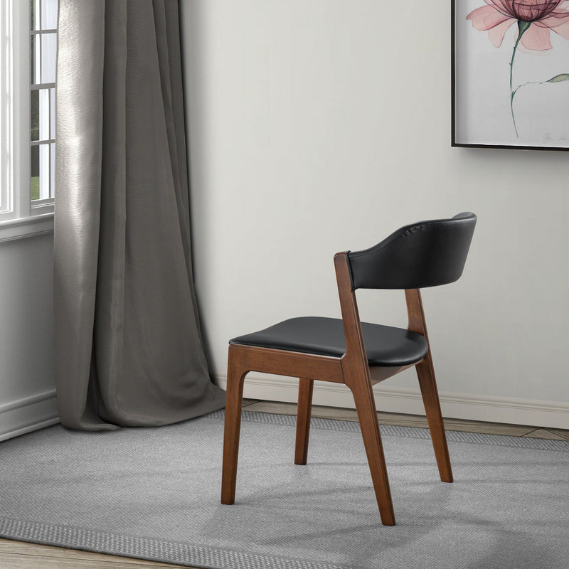 Enzo - Dining Chair (Set of 2) - Black / Brown - R&R Furniture Gallery (Fountain Valley, CA)