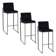 Lumi Source Fuji contemporary high back barstool with elegant design, featuring a sleek wooden frame and plush upholstered seat.