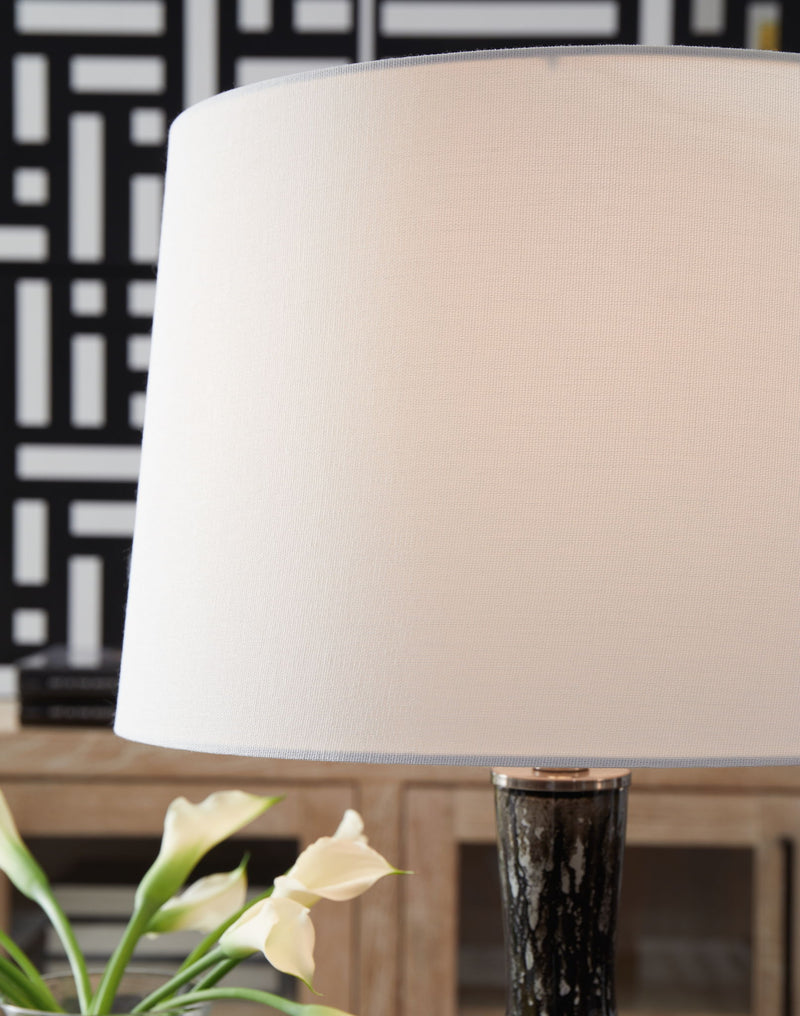 Tenslow - Glass Table Lamp - Antique Black - R&R Furniture Gallery (Fountain Valley, CA)