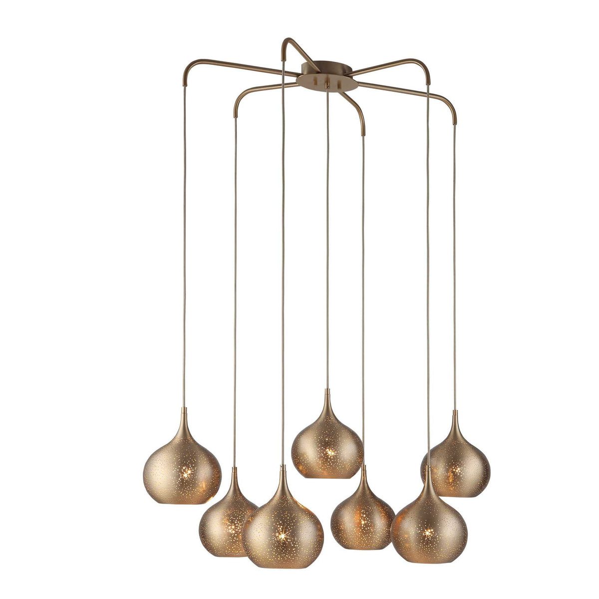 Golden Onion - 7 Light Chandelier - Brass / Gold