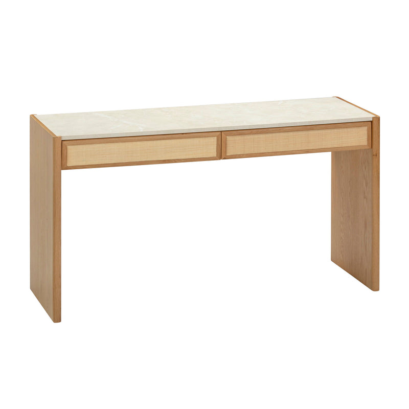 Paige - Console / Desk - Natural Oak - R&R Furniture Gallery (Fountain Valley, CA)