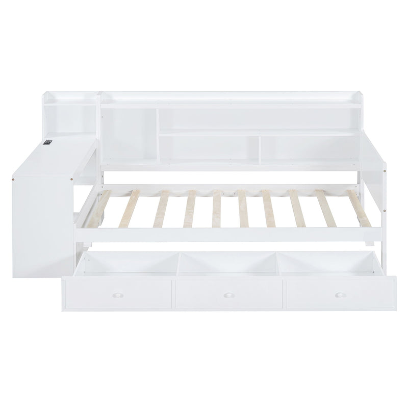 Daybed With 3 Drawers USB Ports And Desk - R&R Furniture Gallery (Fountain Valley, CA)