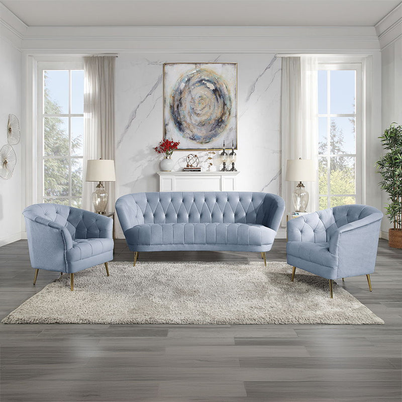 Bayram - Sofa - Light Gray Velvet - R&R Furniture Gallery (Fountain Valley, CA)