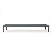Noble House outdoor patio chaise lounge with five adjustable reclining positions, featuring cushioned seating and a sturdy frame.