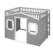DreamHaus elegant house loft bed with built-in ladder and cozy house-shaped frame, ideal for space-saving bedroom decor.