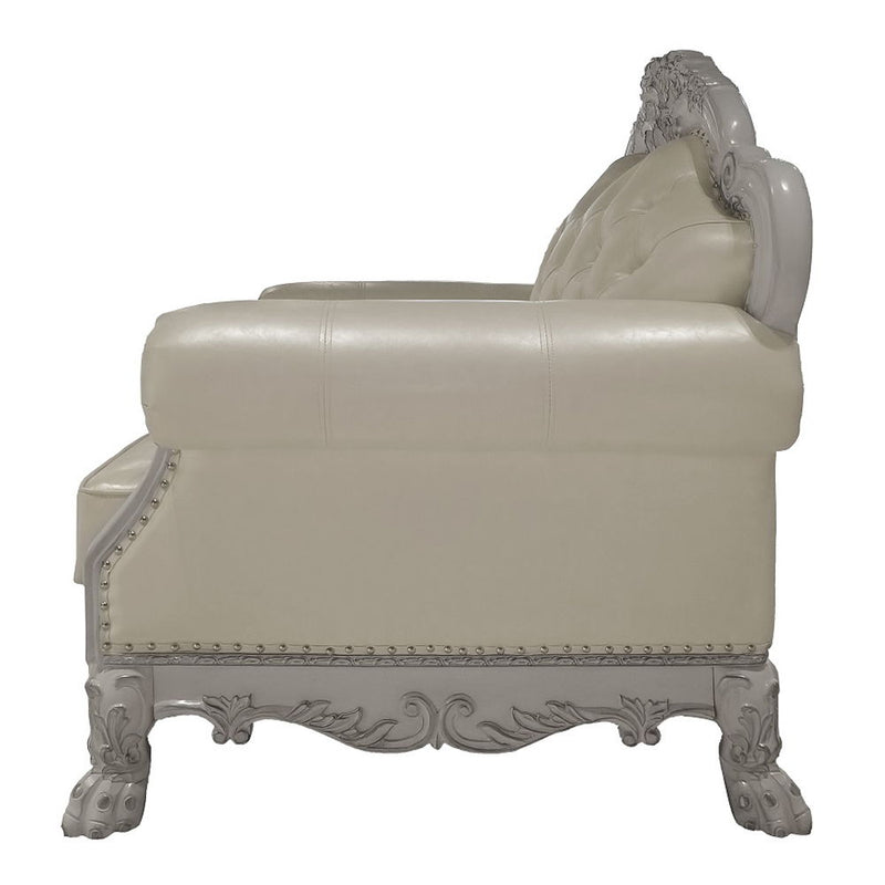 Dresden - Chair With 2 Pillows - Synthetic Leather & Bone White - R&R Furniture Gallery (Fountain Valley, CA)