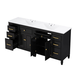 2 Piece Freestanding Bathroom Vanity Set With Sink Top, Reversible Dual Layout