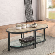 Brantley - Coffee Table - Oak & Sandy Black - R&R Furniture Gallery (Fountain Valley, CA)