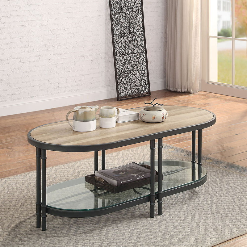 Brantley - Coffee Table - Oak & Sandy Black - R&R Furniture Gallery (Fountain Valley, CA)
