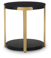 Shylore - Occasional Table Set (Set of 3) - Black / Brass Finish - R&R Furniture Gallery (Fountain Valley, CA)