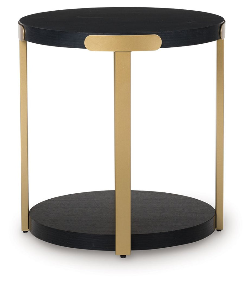 Shylore - Occasional Table Set (Set of 3) - Black / Brass Finish - R&R Furniture Gallery (Fountain Valley, CA)