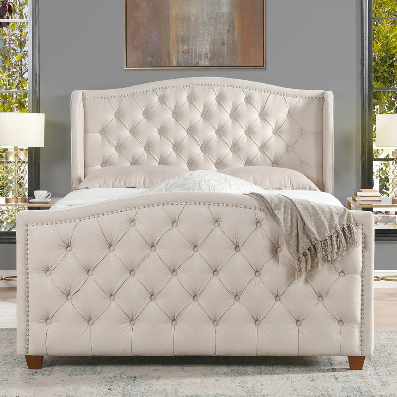 Marcella - Upholstered Shelter Headboard Bed Set - R&R Furniture Gallery (Fountain Valley, CA)