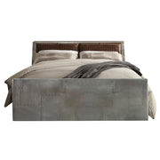 Brancaster - Queen Bed - Retro Brown Top Grain Leather & Aluminum - R&R Furniture Gallery (Fountain Valley, CA)
