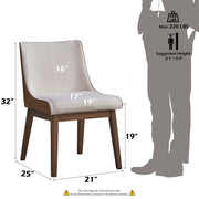 Ginny - Side Chair (Set of 2) - White Boucle, Brown Velvet & Walnut - R&R Furniture Gallery (Fountain Valley, CA)