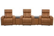 Parker Living Phoenix zero gravity power 3-seat home theater seating with two wedges and immersive audio for a modern living room.
