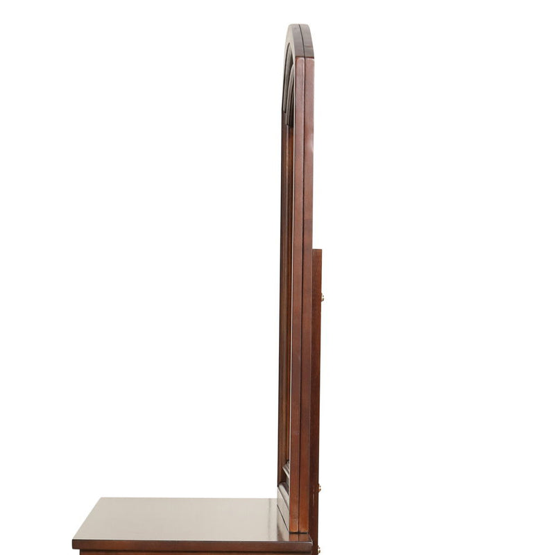 Cherry wood framed mirror by Glory Furniture, showcasing a sleek rectangular design perfect for modern interiors.