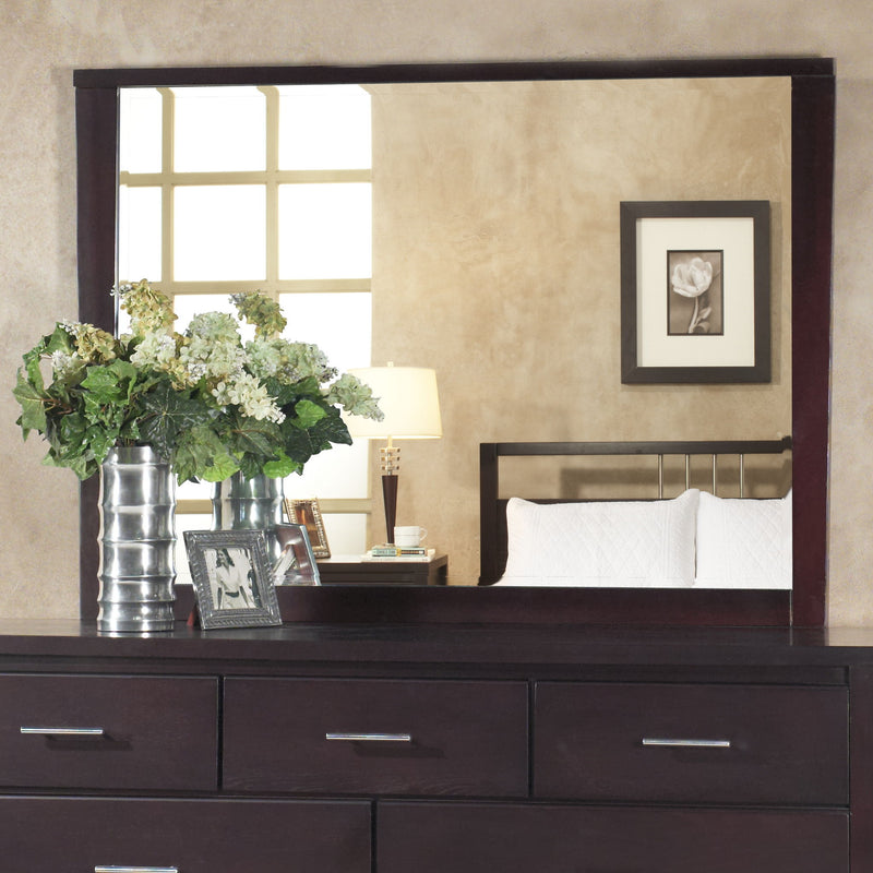 Modus Nevis Landscape Mirror in espresso finish, featuring a sleek standalone design with a rectangular shape and modern style.