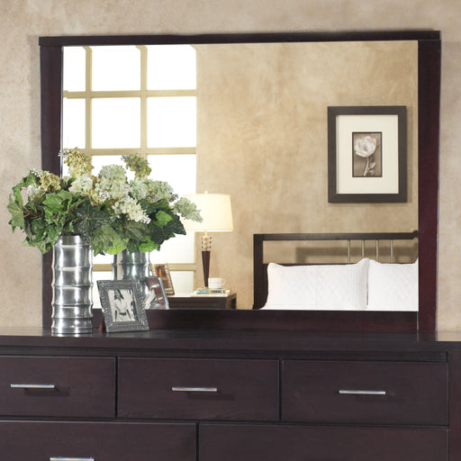 Modus Nevis Landscape Mirror in espresso finish, featuring a sleek standalone design with a rectangular shape and modern style.