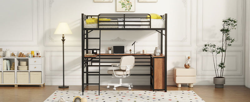 Loft Bed & 3 Layers Of Shelves And L-Shaped Desk - R&R Furniture Gallery (Fountain Valley, CA)